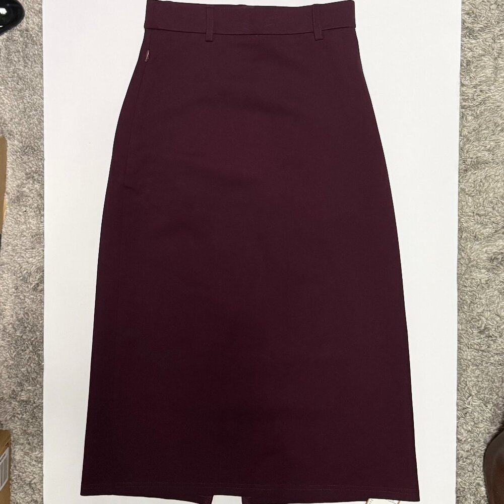 OGL Ponte-De-Roma Essential A-line Midi Skirt with Zippered Pockets NWT - Picture 8 of 11